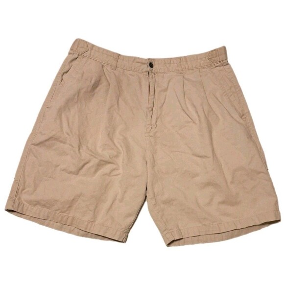 Ivy Crew Classics Men’s Khaki Pleated Shorts Size 38 Classic Fit Casual Summer - Picture 1 of 5